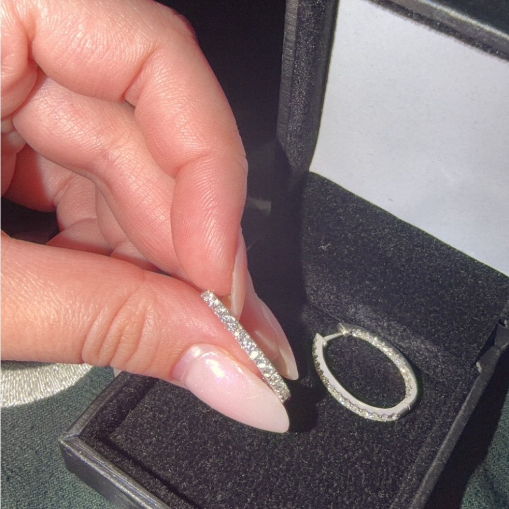 Silver Crystal Hoop Earrings - Elegant Women’s Jewelry